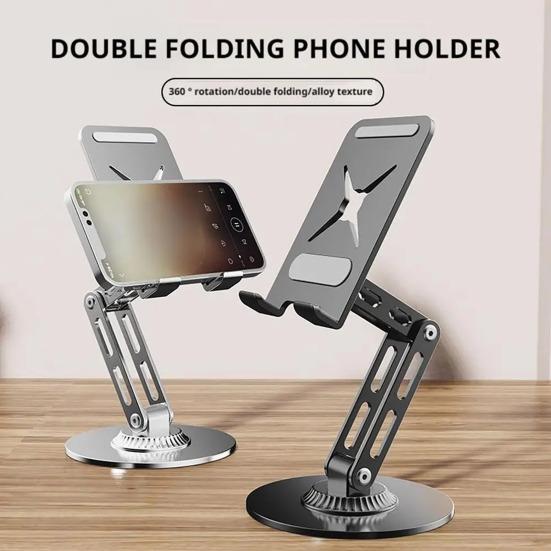360 Degrees Rotatable Phone Stand Foldable Desktop Holder for Phone Multi-angle Phone Holder with Non-Slip Base