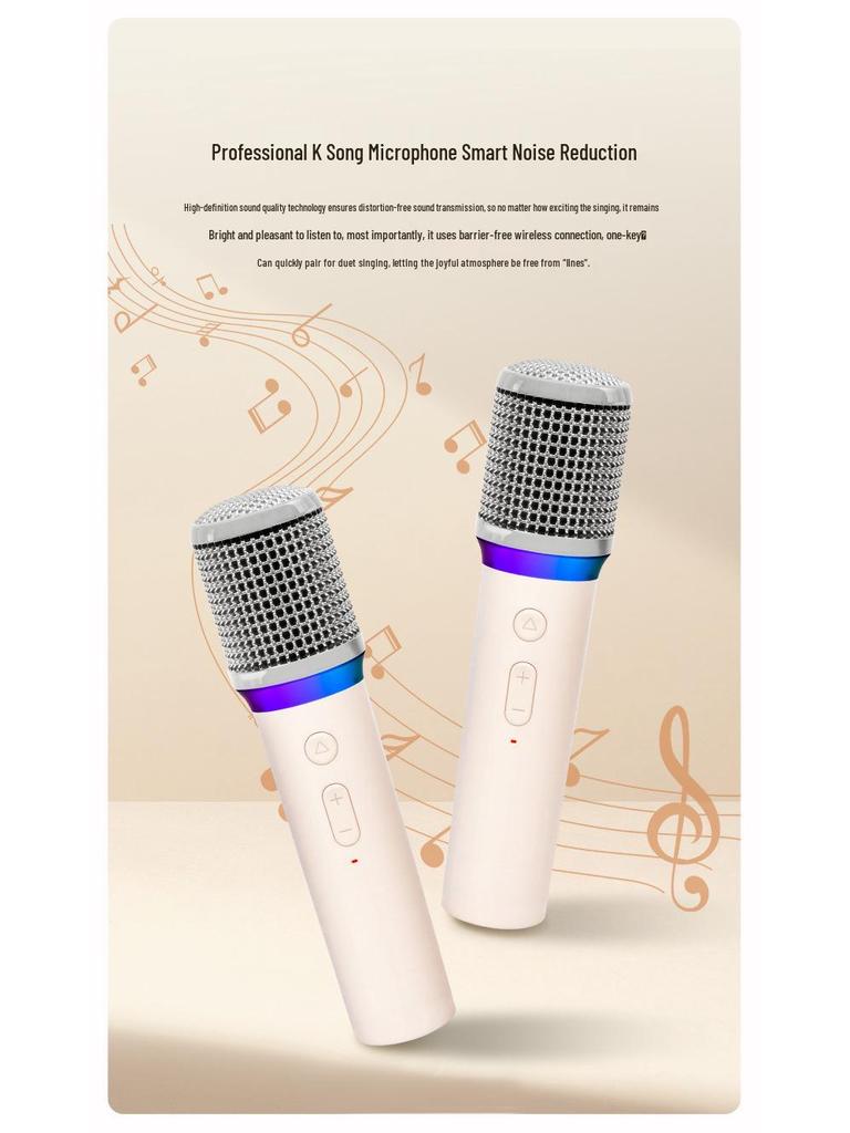 High Volume Retro Bluetooth KTV Microphone Speaker with Subwoofer for Home & Outdoor Use