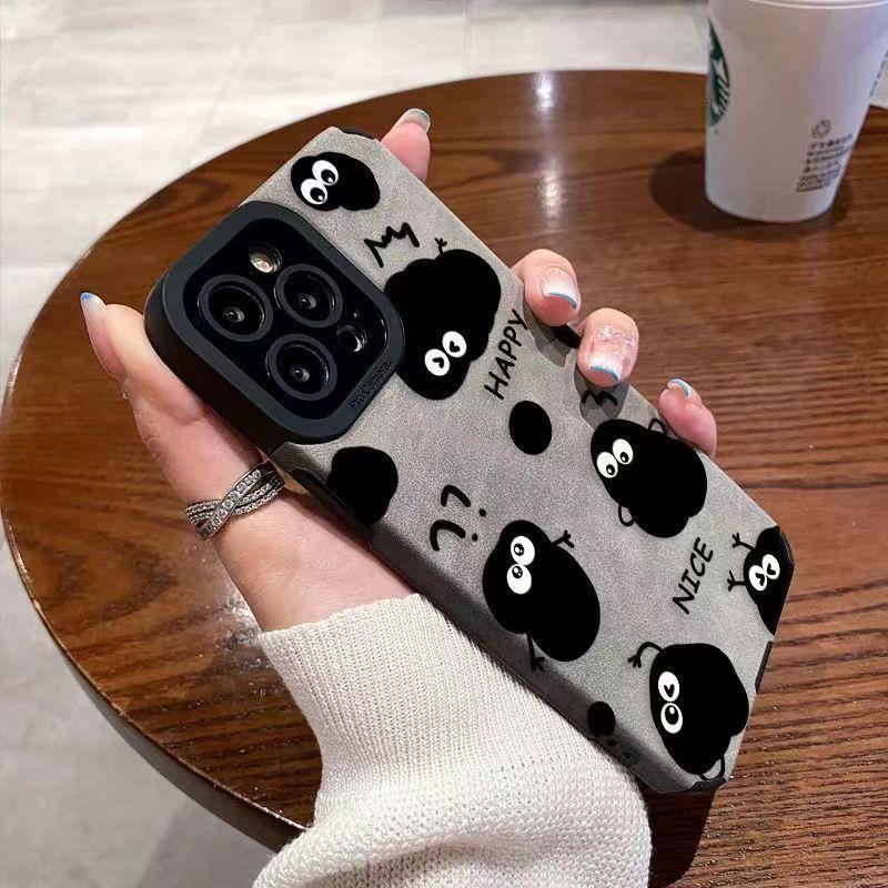 Black Coal Balls Are Suitable for IPhone16ProMax IPhone Case with Dirt Resistance and Full Coverage Antifall and Overturning Soft Shell