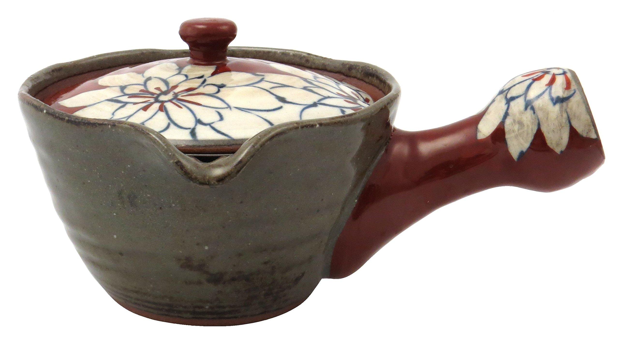 

Керамика Хасами, печь Фукушо, чайник с ручной росписью «Георгин» с порошковой глазурью