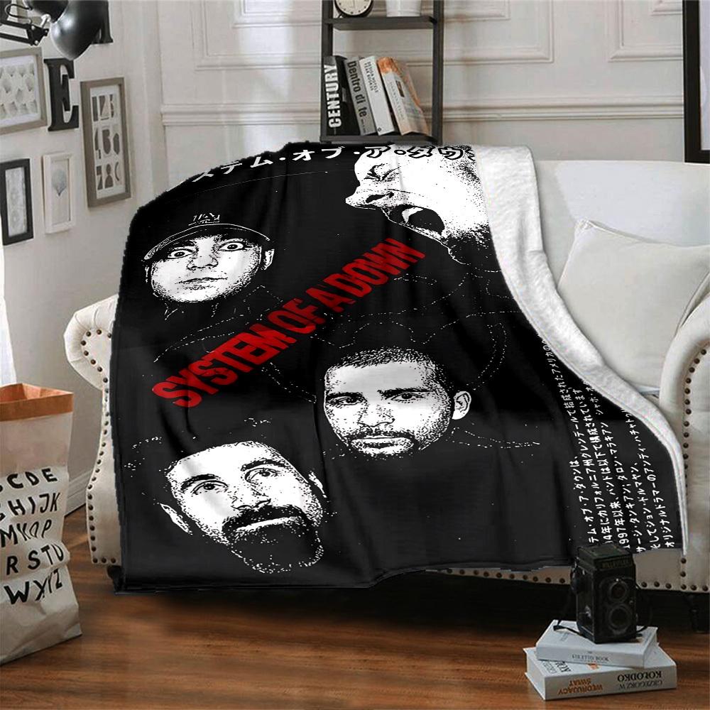 1 pezzo System of a Down Morbido Plaid in Flanella per Tutte le Stagioni per Casa, Ufficio, Uso Esterno Confortevole Resistente Morbido Caldo Plaid per Casa