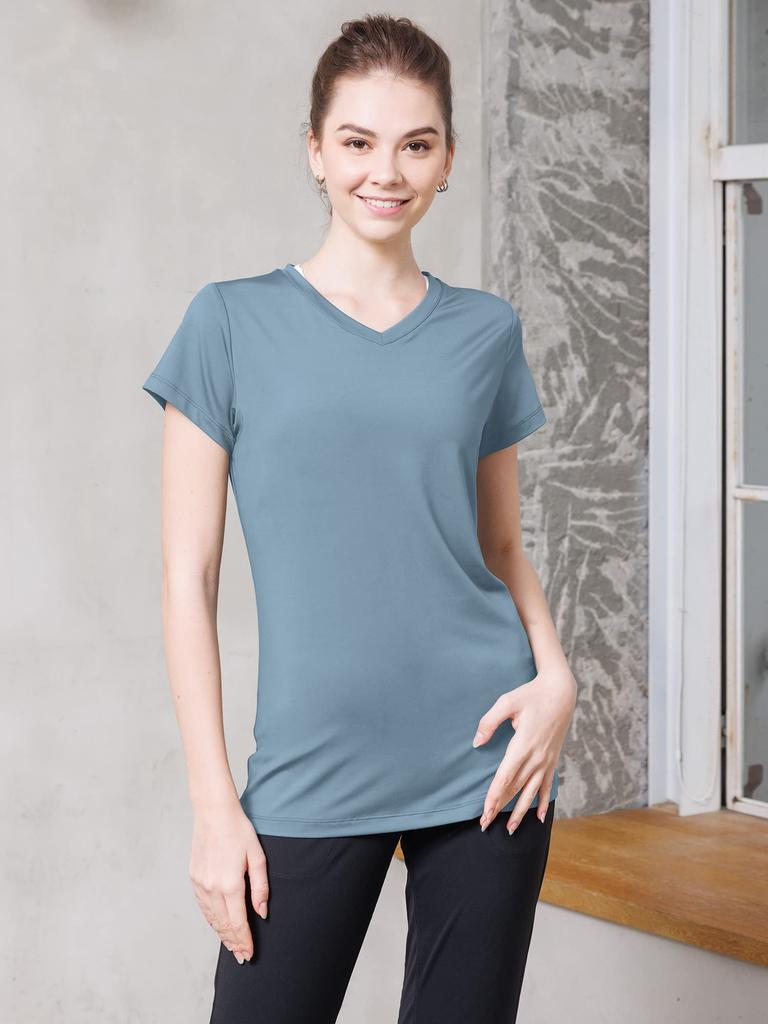 Loopa Workout Short for and Hot Smoke Size XL Women's T-Shirt, Sleeve, Quick-Drying, Training, Sports, Yoga, Blue,