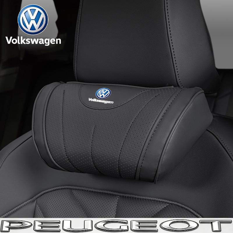 High-end Leather Car Seat Headrest Memory Foam Comfort Neck Pillow For VW Golf Tiguan T-Roc Polo Passat ID.4 T-Cross ID.3 Taigo Ox3