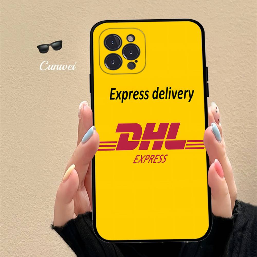 D-DHL-L logo Phone Case For IPhone 17 16 15 14 13 12 11 Pro Max Plus mini Silicone Black Cover