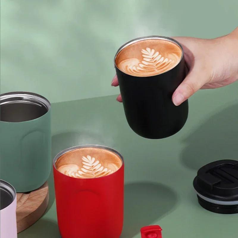 Mini butelka termiczna, kubek do kawy, kubek ze stali nierdzewnej, termos próżniowy, szczelny, kubek z podwójnymi ściankami, izolowany, podróżny, do napojów