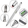 Gifts Multi Tech Tool Pen 6 In 1 Stylus Pen - Screwdriver Pen With Ruler, Levelgauge, Ballpoint Pen Black Ink (silver)