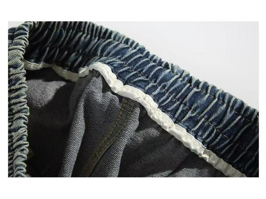 Men's American Retro Wide-Leg Straight Jeans - Youthful, Loose Fit for Spring & Autumn