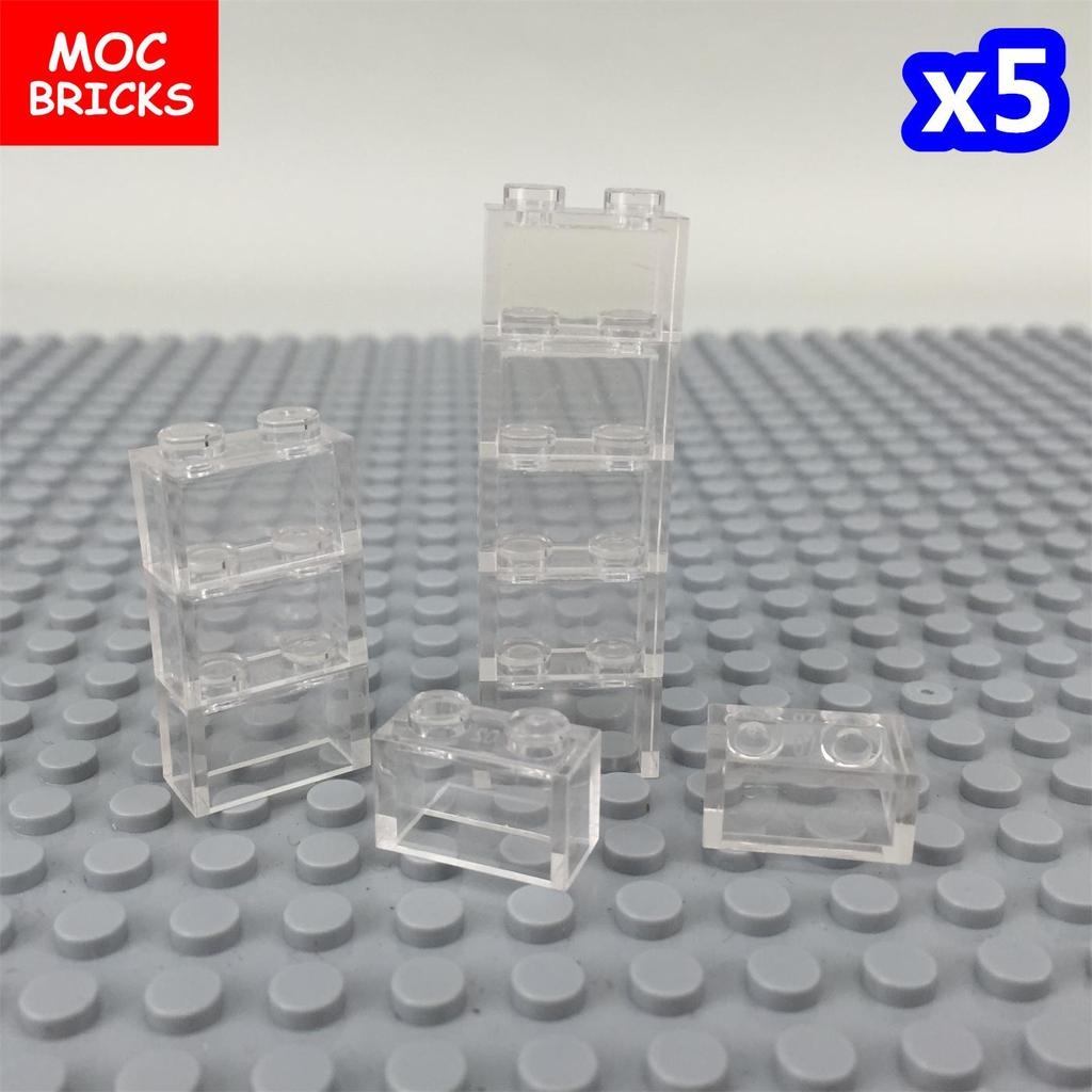 50pcs/lot MOC Bricks Transparent Clear Plate Block 1x1 1x2 1x4 1x6 02426 4070 Educational Building Blocks Kids Toys