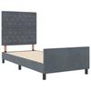 Box Spring Bed with Headboard Dark Grey 100 X 200 Cm Velvet