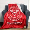 1pc Brentford F.C Blanket with Custom Name, Gift, for Men and Women, Soft Blanket, Good for Sofa Bed Couch Travel, Lightweight Flannel Blanket