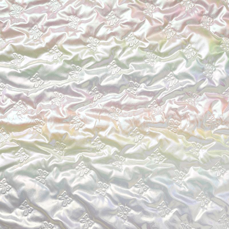 20/50/100cm*140cm 2mm PU Leather Quilting Fabric Ultrasonic Butterfly Embossing Cotton Lining Fabric for DIY Sewing Luggage Bags