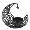 Romantic Moon Candlestick Iron Hollowed Candle Holder for Weddings Christmas Decoration Dining