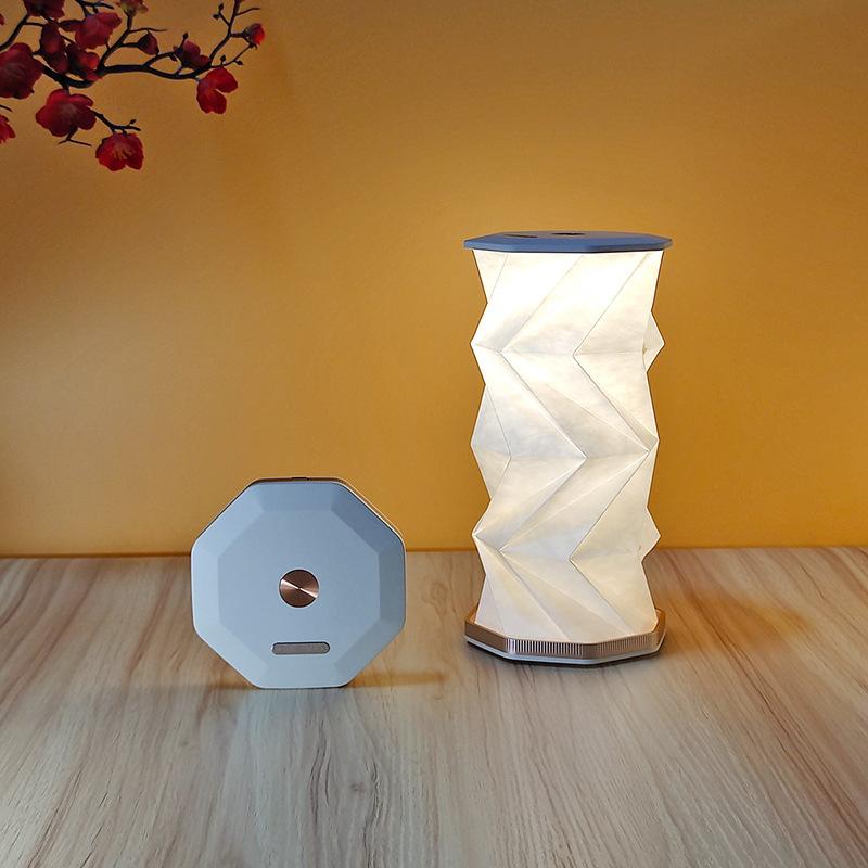 

Folding Paper Latern Portable Night Light Dimmable Table Lamp Christmas Gift for Bedroom Living Room Bedside Desktop Decor Light USB Rechargeable