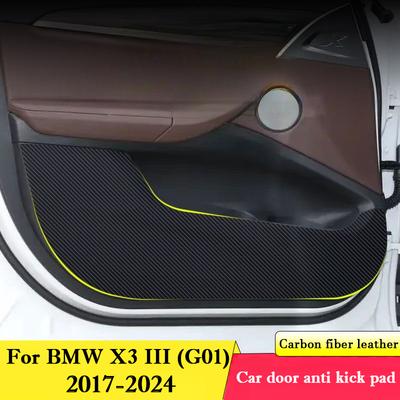For BMW X3 III 2017-2026 Car Door Anti-kick Pad Leather Interior Protection Anti-dirty Sticker Mat Auto Decor Accessories