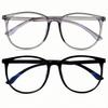 2PCS Transparent Computer Glasses Frame Women Men Anti Blue Light Round Glasses Blackout Glasses Optical Sunglasses Lenses