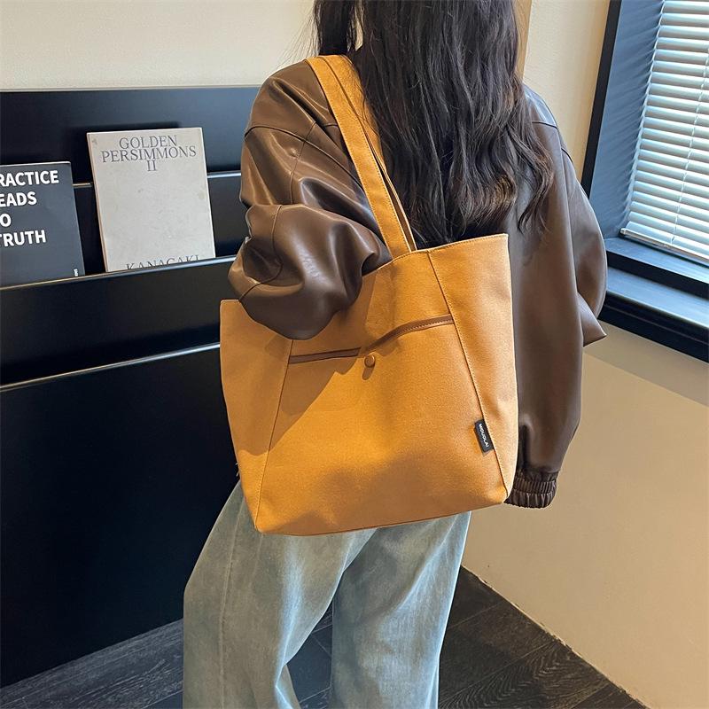 2026 Artistic Youth Canvas Shoulder Tote: Large Capacity, Versatile, Casual Bag for Students and Women