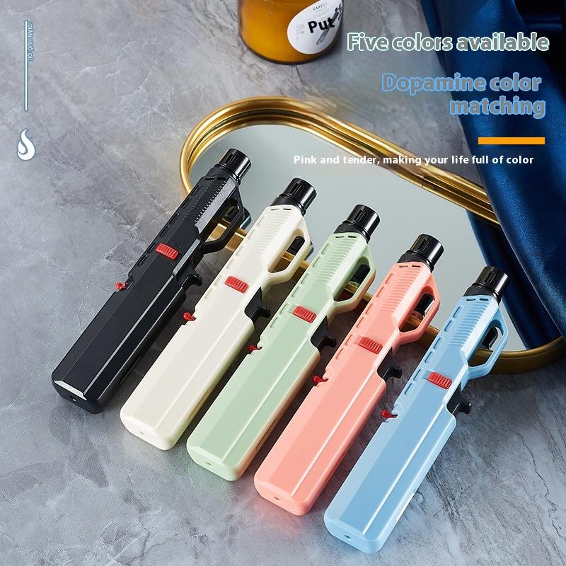 Butangasslighter Oppblåsbar lighter Vindtett fakkellighter, Bærbar kjøkkenlighter, Utendørs campinggrill lite verktøy