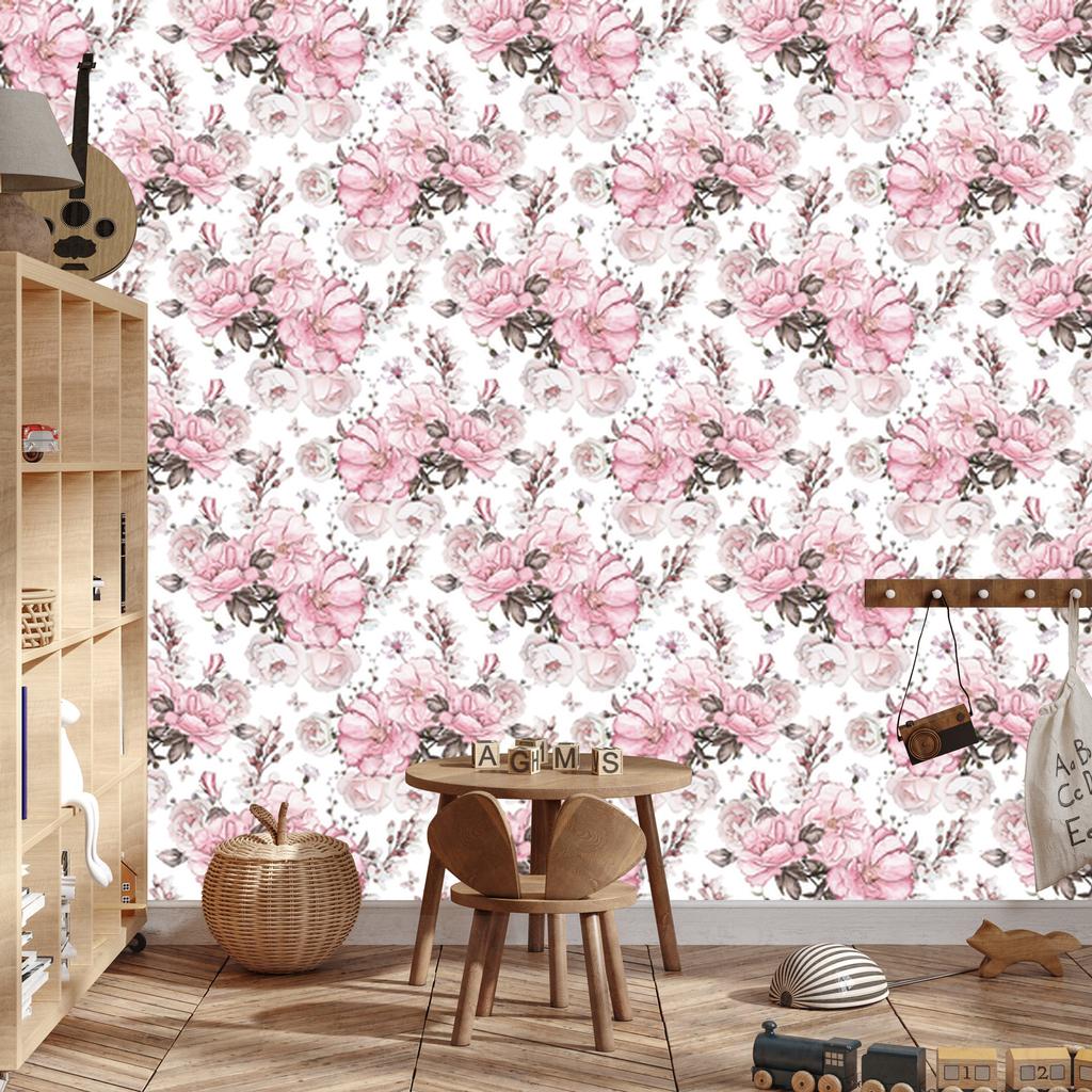 Wallpaper Fashionable pastel roses for living room and bedroom 50x1000