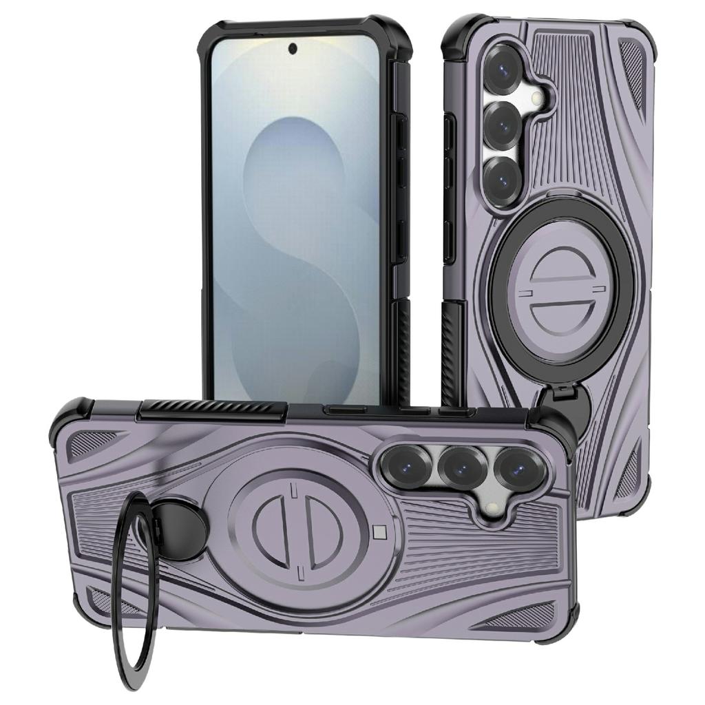 For Samsung Galaxy S26+ Magnetic Case Rotating Kickstand TPU PC Shockproof Phone Back Cover