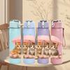 1PC Two Kittens Under Pink Umbrella 750ml Color Plastic Sports Water Bottle Leakproof Flip Straw Lid For Sports Office Home Use