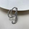 Fashion Alphabet Letter Brooch Pin Full Crystal Rhinestone Encrusted Minimalist Clothing Accessory For Women