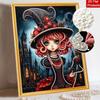 Halloween pearl painting art full pearl handmade diy gothic witch aesthetic rose castle home decorations