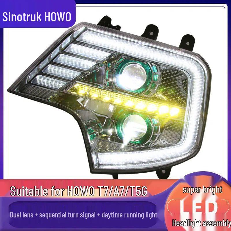 

Sinotruk Howo T7H A7 T5G TX Full LED Bi-LED Headlight Assembly with Sequential Turn Signal Main Driver Side LED with Sequential Turn Signal