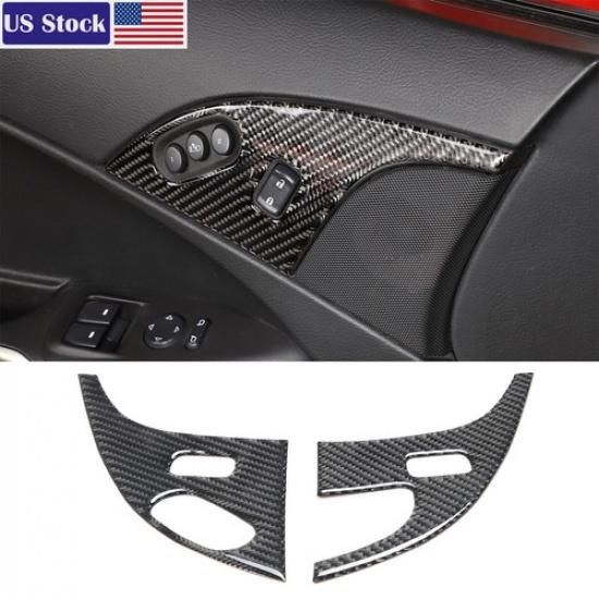 Carbon Fiber Interior Door Lock Panel Trim Sticker For Corvette C6 2005-2013 US