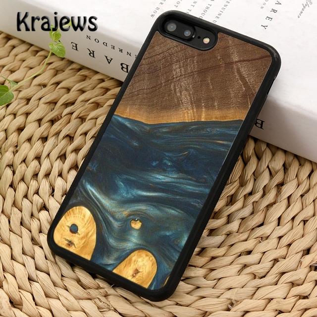 Wood Resin Marble Soft Phone Case Cover For iPhone 17 Air 16 15 14 Plus 12 13 Pro Max Coque Shell Fundas