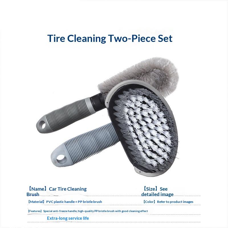 Motorcycle Wheel Detailing Brushes 2Pcs Stain Removal Car Tire Cleaning Tools for Auto SUV Truck Care