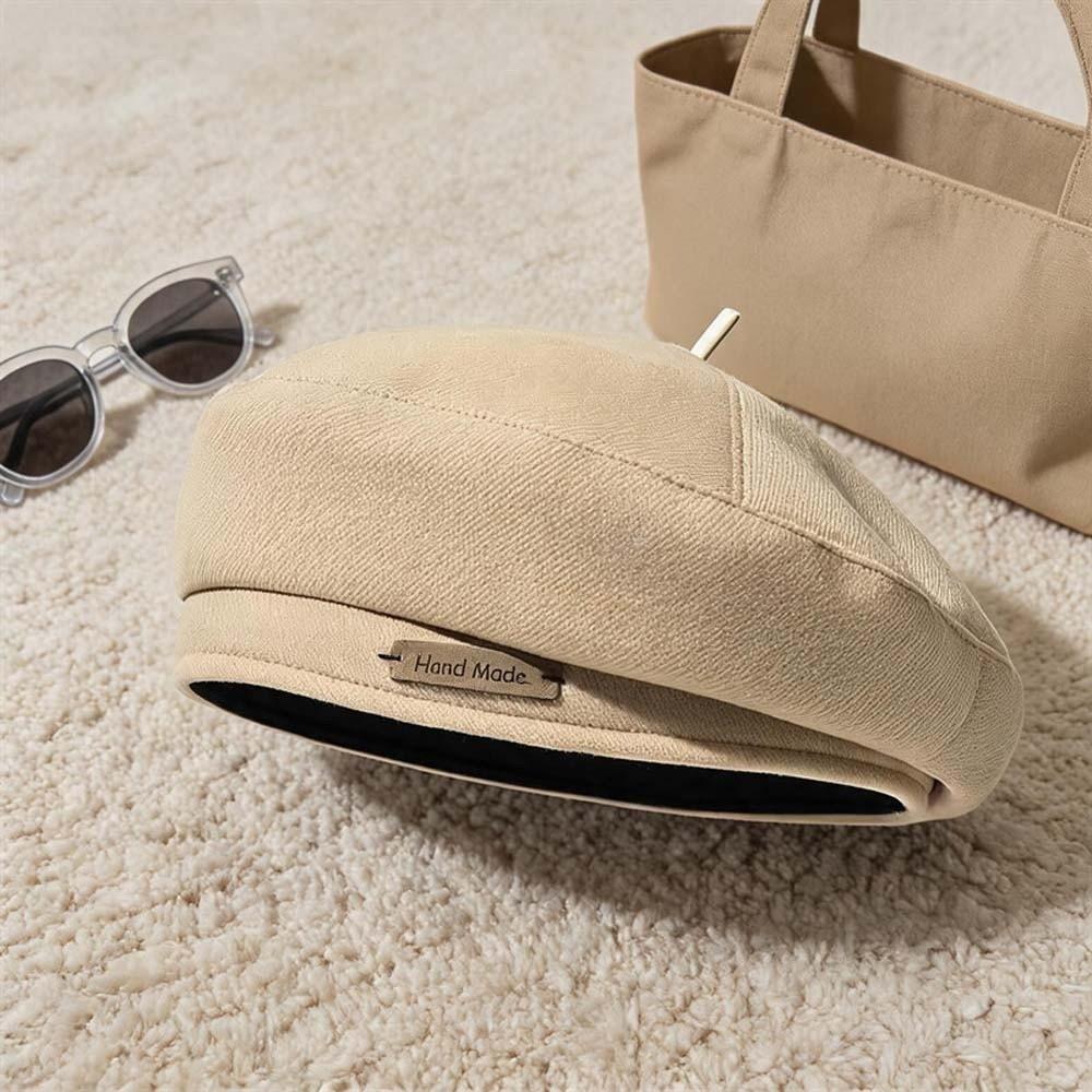 Warm Painter Cap Solid Color Winter Beanie Sunshade Bonnet Woolen Beret Casual Outfits