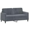 Vidaxl 2-Seater Sofa, Dark Grey, 140 Cm, Upholstered In Velvet