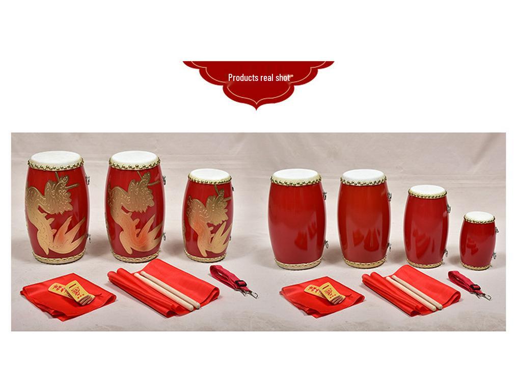 Toboșă de talie din piele de vacă pentru toate vârstele: Instrument de Dans și Percuție pentru Adulți, Copii Mici și Vârstnici