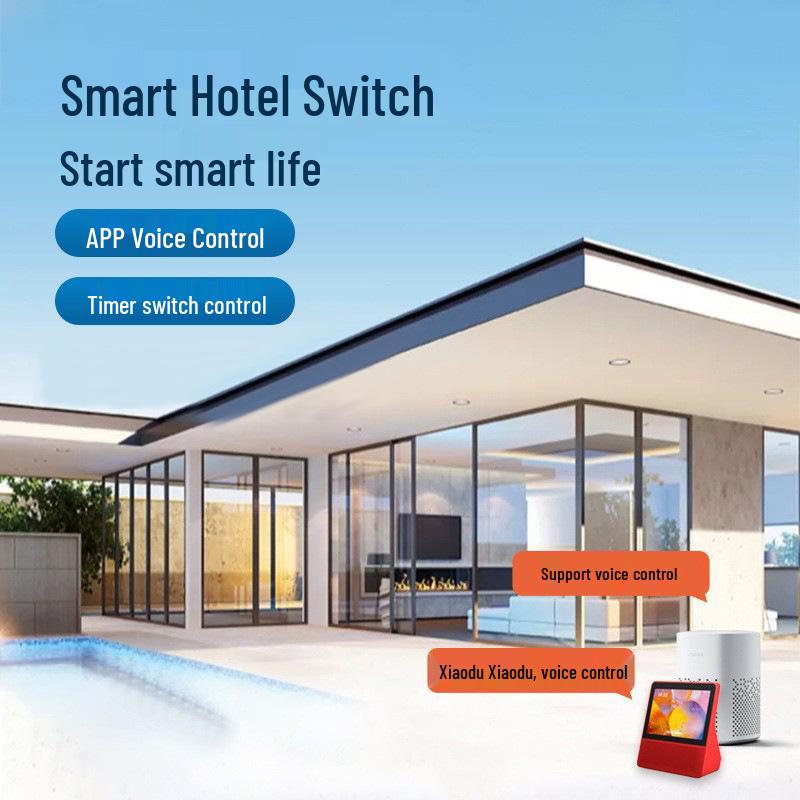 Xiaodu Bluetooth Solution for Mijia App-Connected Smart Hotel Switch Panel Single Frame