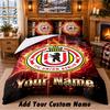 Union Berlin FC Pattern Bedding 3Pcs Set Custom Name, Bed Sheet And Pillowcases For Home Bedroom