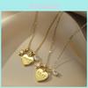 Elegant Stainless Steel Heart Necklace Pendant For Moms Featuring 18k Plating Ideal For Valentine's Day Gifts