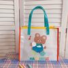 1pc Women's Transparent Jelly Shoulder Bag – Cartoon Bear Rabbit Design, Large Capacity for Summer Travel & Beach Carrying