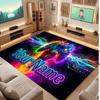 Neon Colorful Theme Crystal Velvet Floor Rug Personalized Custom Name Text Warm Carpet Home Decoration