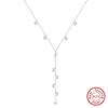 EFFIE QUEEN Classic Baroque Pearls Y Shape Chain Necklace for Women 925 Sterling Silver Collar Choker Wedding Jewelry Gift BQN29