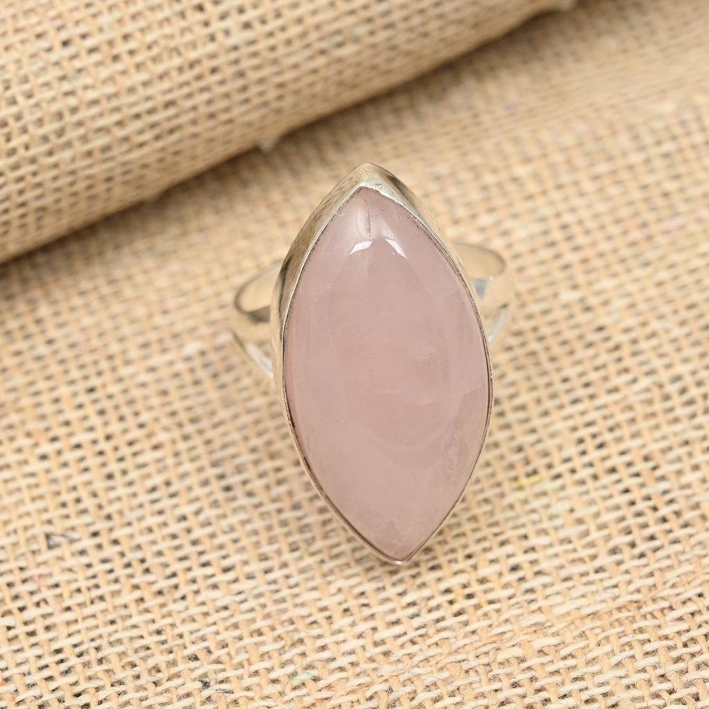 Bague Anniversaire Minimaliste En Argent 925 Avec Kunzite Rose Naturelle – Pierre Précieuse Ronde, Taille 6.5 (disponible Sur Mesure)