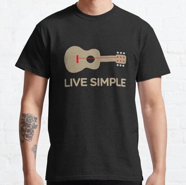 Живи Просто Гитарная футболка с одной струной Лучший Дизайн Идея для Подарка Классическая Футболка S-3XL XL