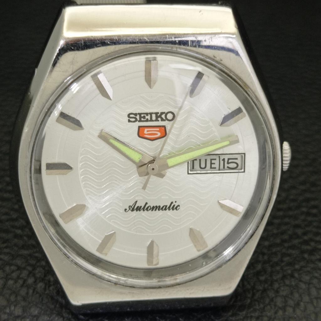 SEIKO 5 AUTOMATIC VINTAGE JAPAN 6309A MENS SILVER COLOR DIAL WATCH a701281-5 R206a-a701281