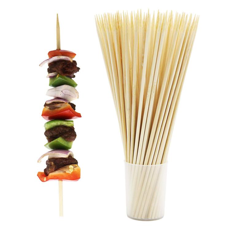 90Pcs 25cm Natural Bamboo BBQ Skewers Bamboo Sticks BBQ Kabob Skewers For Grilling Appetiser Barbecue JT47