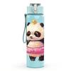 1PC Panda With Pink Swim Ring Pattern 750ml Color Plastic Sports Water Bottle Leakproof Flip Straw Lid Suitable for Sports Office Home Use