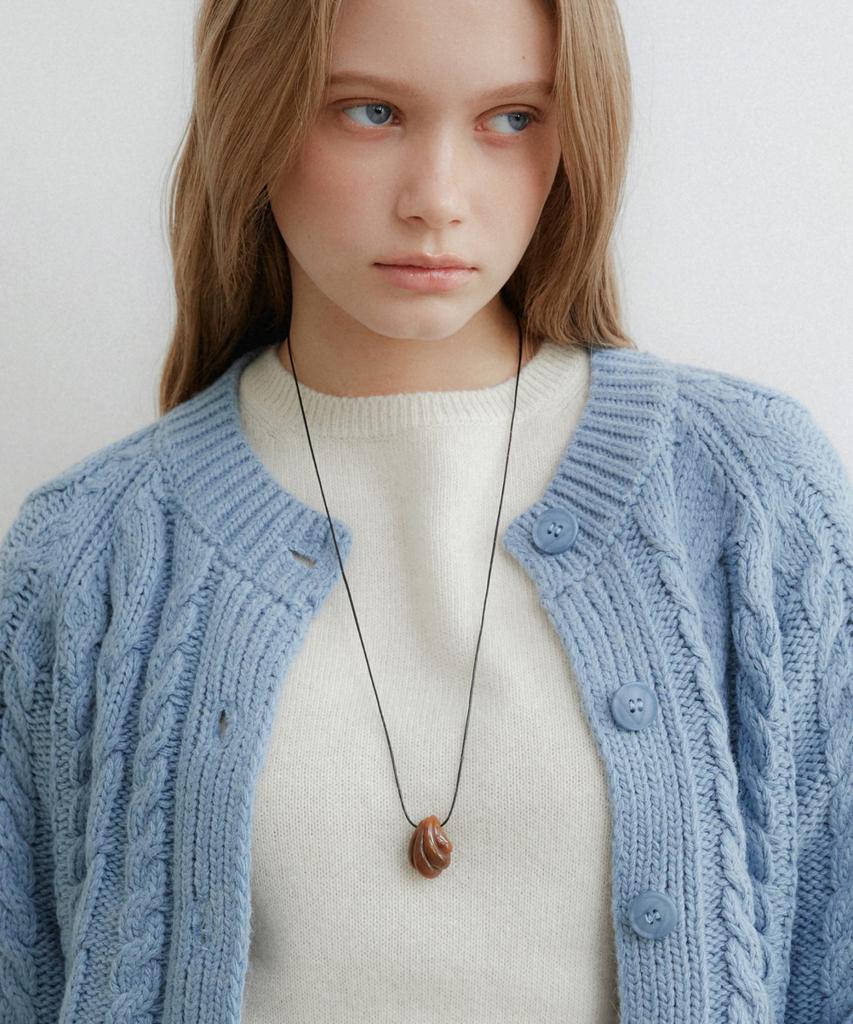 Byhyeres Echo Shell Formica Brown Necklace Bh7N61707Ws800