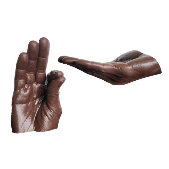 

1 Pair Hand Statues Incense Holder Resin Incense Burner Ash Catcher Decorative Incense Stick Holder for Meditation Yoga темно-коричневого