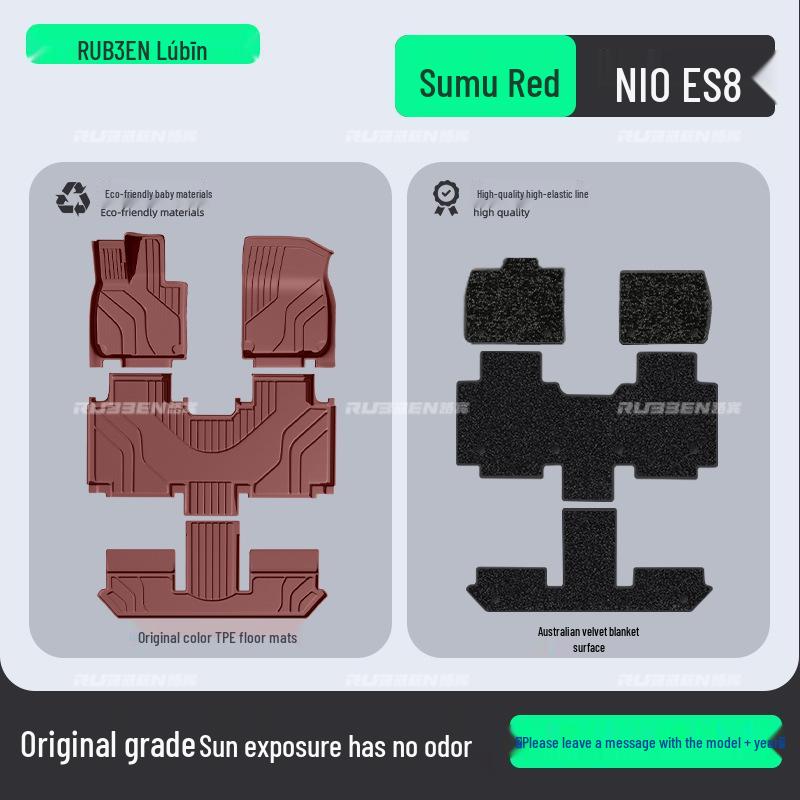 Pamir Brown TPE Floor Mats for Nio ES8 - Complete Car Interior Accessory Set