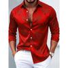 Vintage Baroque Floral Print Men's Plus Size Button Up Long Sleeve Shirt