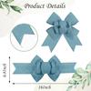 2pcs Denim Blue Wreath Bows, Farmhouse Burlap Bow for Wreath Solid Rustic Crafts Decorative Hanging Ornament Bow for Indoor Outdoor Wedding Holiday
