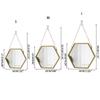 Iron Craft Wall-mounted Mirror Hexagon Shape Hanging Cosmetic Mirror  Bedroom